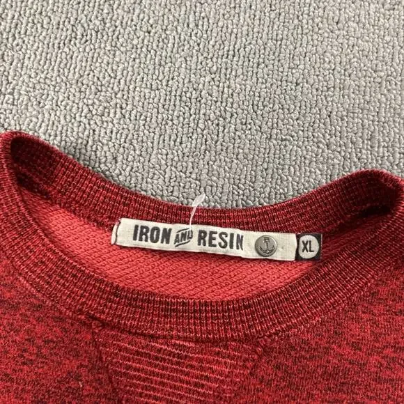 Iron And Resin Sweater Adult Extra Large Red Long Sleeve Casual Moto Men's - Picture 8 of 13